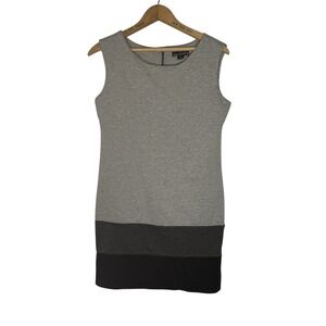 One Clothing Women's Sleeveless Color Block Sheath Dress Size Small Gray & Black
